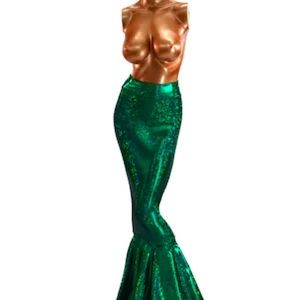 Shiny Green Mermaid Tail Skirt Sz XL